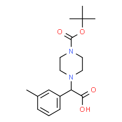 ChemSpider 2D Image | 2-(4-Boc-piperazinyl)-2-(3-methyl-phenyl)acetic acid | C18H26N2O4