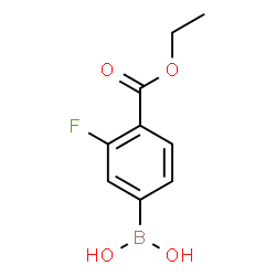 ChemSpider 2D Image | 4-Ethoxycarbonyl-3-fluorophenylboronic acid | C9H10BFO4