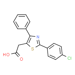 ChemSpider 2D Image | 2-(2-(4-chlorophenyl)-4-phenylthiazol-5-yl)acetic acid | C17H12ClNO2S
