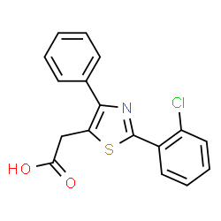 ChemSpider 2D Image | 2-(2-(2-chlorophenyl)-4-phenylthiazol-5-yl)acetic acid | C17H12ClNO2S