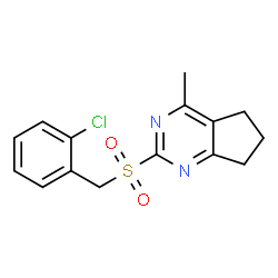 ChemSpider 2D Image | 2-[(2-Chlorobenzyl)sulfonyl]-4-methyl-6,7-dihydro-5H-cyclopenta[d]pyrimidine | C15H15ClN2O2S
