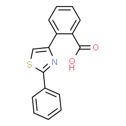 ChemSpider 2D Image | 2-(2-phenylthiazol-4-yl)benzoic acid | C16H11NO2S