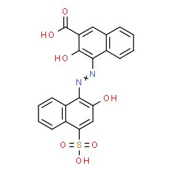 ChemSpider 2D Image | 2-Hydroxy-1-(2-hydroxy-4-sulfo-1-napthylazo)-3-naphthoic acid | C21H14N2O7S