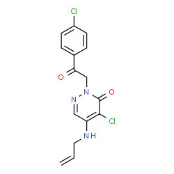 ChemSpider 2D Image | 5-(Allylamino)-4-chloro-2-[2-(4-chlorophenyl)-2-oxoethyl]-3(2H)-pyridazinone | C15H13Cl2N3O2