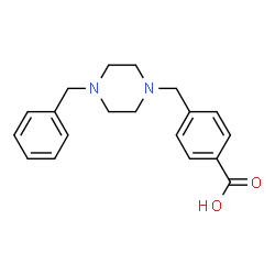 ChemSpider 2D Image | 4-[(4-Benzyl-1-piperazinyl)methyl]benzoic acid | C19H22N2O2