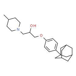 ChemSpider 2D Image | 1-[4-(Adamantan-1-yl)phenoxy]-3-(4-methyl-1-piperidinyl)-2-propanol | C25H37NO2