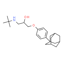 ChemSpider 2D Image | 1-(4-Adamantan-1-yl-phenoxy)-3-tert-butylamino-propan-2-ol | C23H35NO2