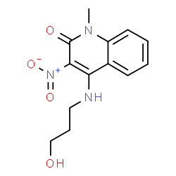 ChemSpider 2D Image | 4-[(3-Hydroxypropyl)amino]-1-methyl-3-nitro-2(1H)-quinolinone | C13H15N3O4