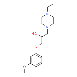 ChemSpider 2D Image | 1-(4-Ethyl-1-piperazinyl)-3-(3-methoxyphenoxy)-2-propanol | C16H26N2O3