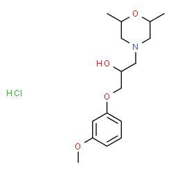 ChemSpider 2D Image | 1-(2,6-Dimethyl-4-morpholinyl)-3-(3-methoxyphenoxy)-2-propanol hydrochloride (1:1) | C16H26ClNO4