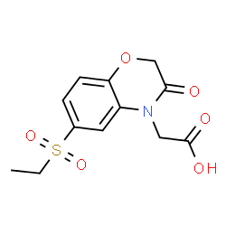 ChemSpider 2D Image | [6-(Ethylsulfonyl)-3-oxo-2,3-dihydro-4H-1,4-benzoxazin-4-yl]acetic acid | C12H13NO6S