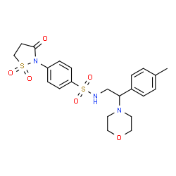 ChemSpider 2D Image | 4-(1,1-Dioxido-3-oxo-1,2-thiazolidin-2-yl)-N-[2-(4-methylphenyl)-2-(4-morpholinyl)ethyl]benzenesulfonamide | C22H27N3O6S2