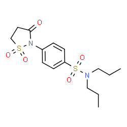 ChemSpider 2D Image | 4-(1,1-Dioxido-3-oxo-1,2-thiazolidin-2-yl)-N,N-dipropylbenzenesulfonamide | C15H22N2O5S2