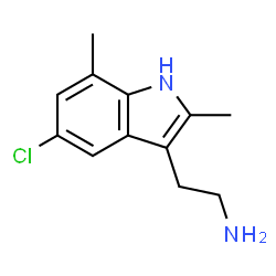 ChemSpider 2D Image | 2-(5-Chloro-2,7-dimethyl-1H-indol-3-yl)ethanamine | C12H15ClN2