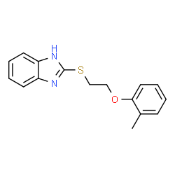 ChemSpider 2D Image | 2-{[2-(2-Methylphenoxy)ethyl]sulfanyl}-1H-benzimidazole | C16H16N2OS