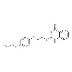 ChemSpider 2D Image | 2-{[2-(4-sec-Butoxyphenoxy)ethyl]sulfanyl}-4(1H)-quinazolinone | C20H22N2O3S