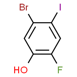 ChemSpider 2D Image | 5-Bromo-2-fluoro-4-iodophenol | C6H3BrFIO