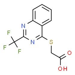 ChemSpider 2D Image | {[2-(Trifluoromethyl)-4-quinazolinyl]sulfanyl}acetic acid | C11H7F3N2O2S