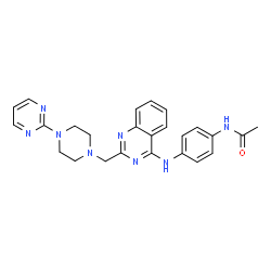 ChemSpider 2D Image | N-{4-[(2-{[4-(2-Pyrimidinyl)-1-piperazinyl]methyl}-4-quinazolinyl)amino]phenyl}acetamide | C25H26N8O