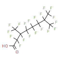 ChemSpider 2D Image | 2,2,3,4,4,5,5,6,6,7,8,8,8-tridecafluoro-3,7-bis(trifluoromethyl)octanoic acid | C10HF19O2