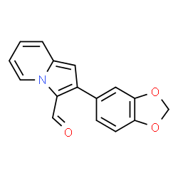 ChemSpider 2D Image | 2-(1,3-Benzodioxol-5-yl)-3-indolizinecarbaldehyde | C16H11NO3