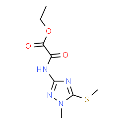 ChemSpider 2D Image | Ethyl 2-[[1-methyl-5-(methylthio)-1H-1,2,4-triazol-3-yl]amino]-2-oxoacetate | C8H12N4O3S