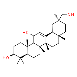 ChemSpider 2D Image | (3beta,9xi,14beta,18alpha)-Olean-12-ene-3,11,30-triol | C30H50O3
