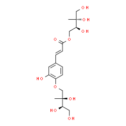 ChemSpider 2D Image | (2S,3R)-2,3,4-Trihydroxy-3-methylbutyl (2E)-3-{3-hydroxy-4-[(2S,3R)-2,3,4-trihydroxy-2-methylbutoxy]phenyl}acrylate | C19H28O10