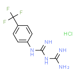 ChemSpider 2D Image | 1-[4-(Trifluoromethyl)phenyl]biguanide hydrochloride | C9H11ClF3N5