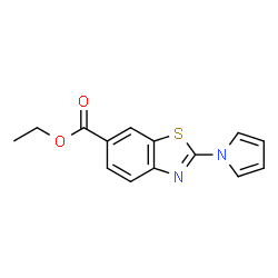 ChemSpider 2D Image | ETHYL 2-(1H-PYRROL-1-YL)-1,3-BENZOTHIAZOLE-6-CARBOXYLATE | C14H12N2O2S