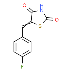 ChemSpider 2D Image | 5-(4-Fluorobenzylidene)-1,3-thiazolidine-2,4-dione | C10H6FNO2S