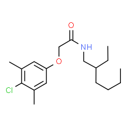 ChemSpider 2D Image | 2-(4-Chloro-3,5-dimethylphenoxy)-N-(2-ethylhexyl)acetamide | C18H28ClNO2