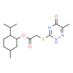ChemSpider 2D Image | 2-Isopropyl-5-methylcyclohexyl [(6-methyl-5-oxo-2,5-dihydro-1,2,4-triazin-3-yl)sulfanyl]acetate | C16H25N3O3S