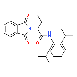 ChemSpider 2D Image | N-(2,6-Diisopropylphenyl)-2-(1,3-dioxo-1,3-dihydro-2H-isoindol-2-yl)-3-methylbutanamide | C25H30N2O3
