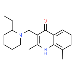 ChemSpider 2D Image | 3-[(2-Ethylpiperidin-1-yl)methyl]-2,8-dimethylquinolin-4-ol | C19H26N2O