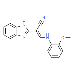 ChemSpider 2D Image | (2E)-2-(1H-Benzimidazol-2-yl)-3-[(2-methoxyphenyl)amino]acrylonitrile | C17H14N4O