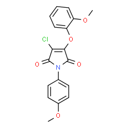 ChemSpider 2D Image | 3-Chloro-4-(2-methoxyphenoxy)-1-(4-methoxyphenyl)-1H-pyrrole-2,5-dione | C18H14ClNO5