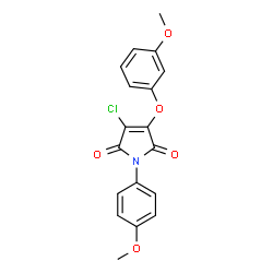 ChemSpider 2D Image | 3-Chloro-4-(3-methoxyphenoxy)-1-(4-methoxyphenyl)-1H-pyrrole-2,5-dione | C18H14ClNO5