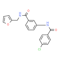 ChemSpider 2D Image | 3-[(4-Chlorobenzoyl)amino]-N-(2-furylmethyl)benzamide | C19H15ClN2O3