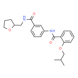 ChemSpider 2D Image | 2-Isobutoxy-N-{3-[(tetrahydro-2-furanylmethyl)carbamoyl]phenyl}benzamide | C23H28N2O4