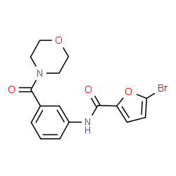 ChemSpider 2D Image | 5-Bromo-N-[3-(4-morpholinylcarbonyl)phenyl]-2-furamide | C16H15BrN2O4