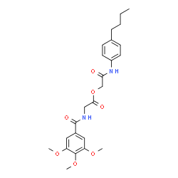 ChemSpider 2D Image | 2-[(4-Butylphenyl)amino]-2-oxoethyl N-(3,4,5-trimethoxybenzoyl)glycinate | C24H30N2O7