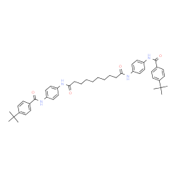ChemSpider 2D Image | N,N'-Bis(4-{[4-(2-methyl-2-propanyl)benzoyl]amino}phenyl)decanediamide | C44H54N4O4