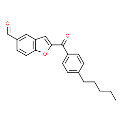 ChemSpider 2D Image | 2-(4-Pentylbenzoyl)-1-benzofuran-5-carbaldehyde | C21H20O3