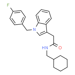 ChemSpider 2D Image | N-(Cyclohexylmethyl)-2-[1-(4-fluorobenzyl)-1H-indol-3-yl]acetamide | C24H27FN2O