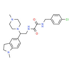ChemSpider 2D Image | N-(4-Chlorobenzyl)-N'-[2-(1-methyl-2,3-dihydro-1H-indol-5-yl)-2-(4-methyl-1-piperazinyl)ethyl]ethanediamide | C25H32ClN5O2