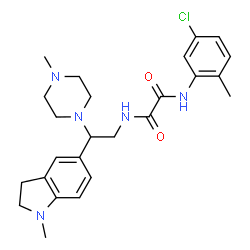 ChemSpider 2D Image | N-(5-Chloro-2-methylphenyl)-N'-[2-(1-methyl-2,3-dihydro-1H-indol-5-yl)-2-(4-methyl-1-piperazinyl)ethyl]ethanediamide | C25H32ClN5O2