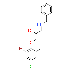 ChemSpider 2D Image | 1-(Benzylamino)-3-(2-bromo-4-chloro-6-methylphenoxy)-2-propanol | C17H19BrClNO2