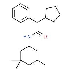 ChemSpider 2D Image | 2-Cyclopentyl-2-phenyl-N-(3,3,5-trimethylcyclohexyl)acetamide | C22H33NO