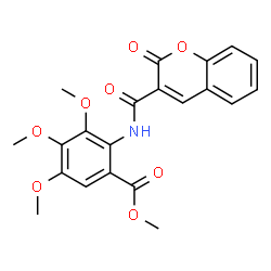ChemSpider 2D Image | Methyl 3,4,5-trimethoxy-2-{[(2-oxo-2H-chromen-3-yl)carbonyl]amino}benzoate | C21H19NO8